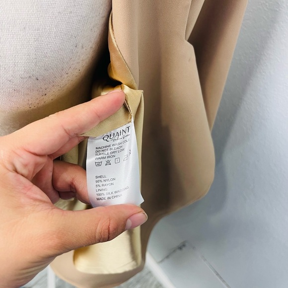 QUAINT by Durlana Quantas Camel Tan Button Blazer Coat Annabel Dress - Picture 7 of 9